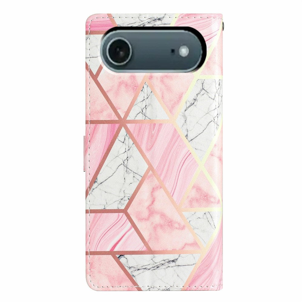 EIDERWOOD iPhone Air Faux Leather Case with Wallet & Strap - Pink Marble