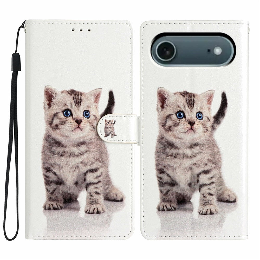 EIDERWOOD iPhone Air Faux Leather Case with Wallet & Strap - Kitten