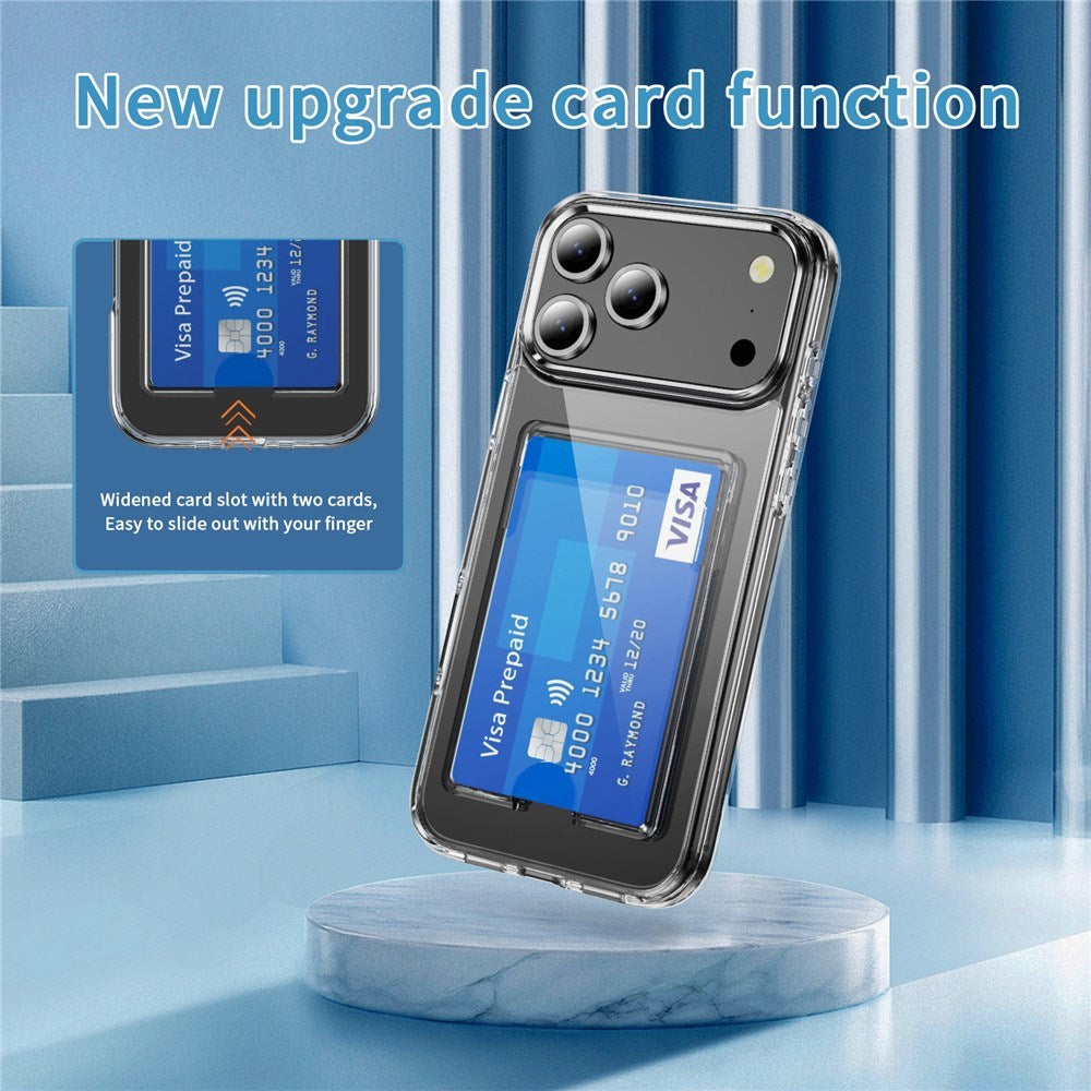 iPhone 18 Pro Max / 17 Pro Max EIDERWOOD Hybrid Plastic Case with Card Pocket - Transparent