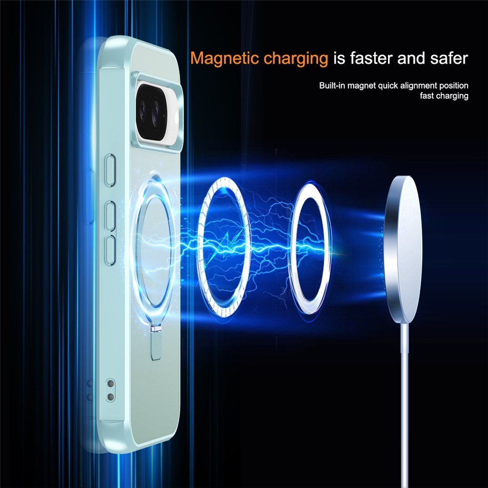 EIDERWOOD Google Pixel 10 / 10 Pro / 9 / 9 Pro Hybrid Case with Kickstand - MagSafe Compatible - Light Blue