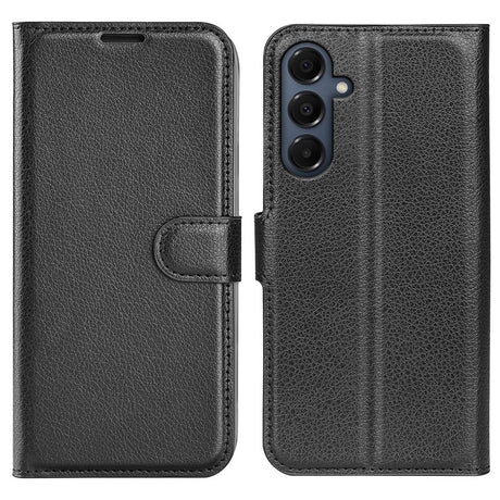 EIDERWOOD Samsung Galaxy A17 (5G) Litchi Faux Leather Wallet Case - Black