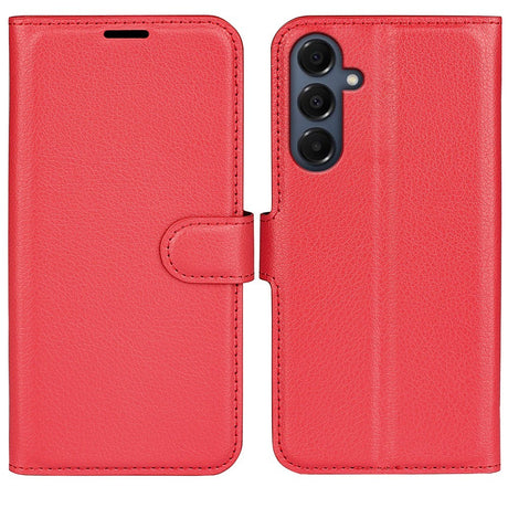 EIDERWOOD Samsung Galaxy A17 (5G) Litchi Faux Leather Wallet Case - Red