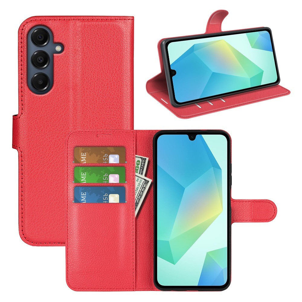 EIDERWOOD Samsung Galaxy A17 (5G) Litchi Faux Leather Wallet Case - Red