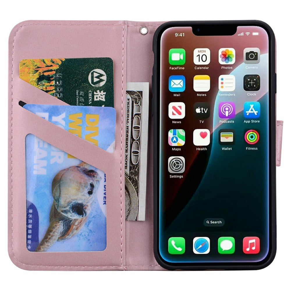 iPhone 17e / 16e Faux Leather Flip Case with Character Design - Pink