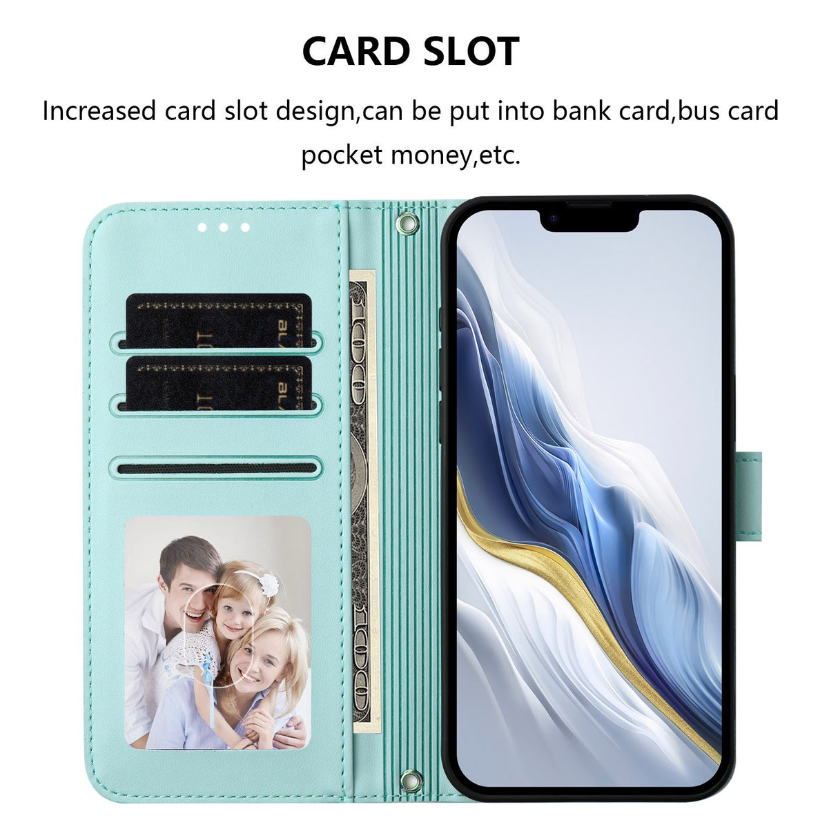 iPhone 18 Pro Max / 17 Pro Max EIDERWOOD Faux Leather Flip Case with Strap - Light Blue