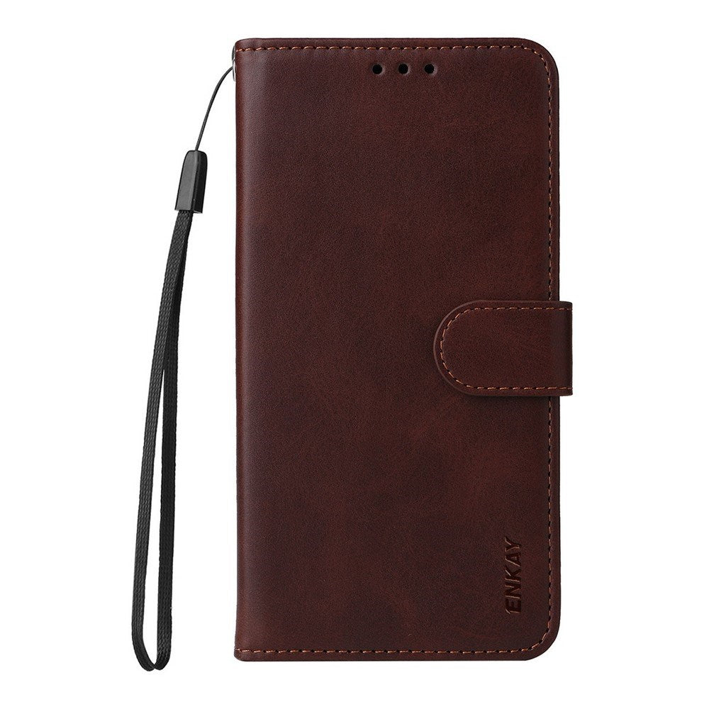 EIDERWOOD iPhone 17 Pro Max 2-in-1 Faux Leather Flip Case with Screen Protector Glass - Brown