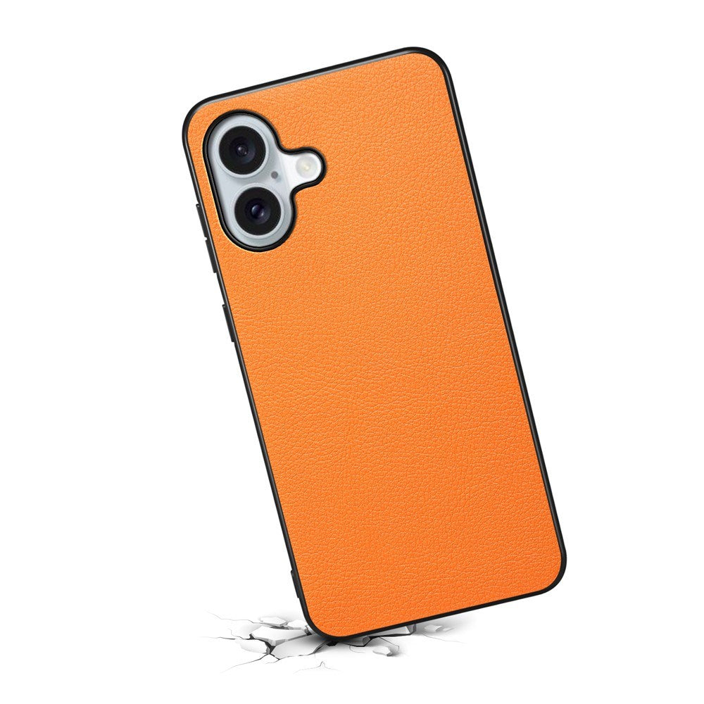 EIDERWOOD iPhone 17 Hybrid Plastic Case with Leather Texture - Orange
