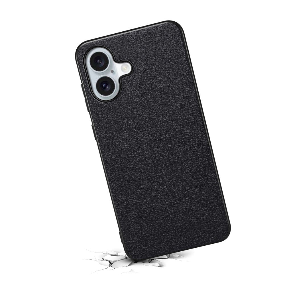 EIDERWOOD iPhone 17 Hybrid Plastic Case with Leather Texture - Black