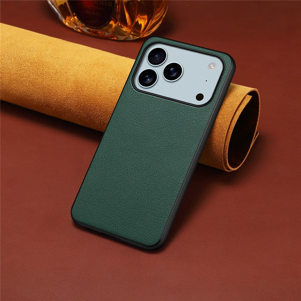EIDERWOOD iPhone 17 Pro Max Hybrid Plastic Case with Leather Texture - Green