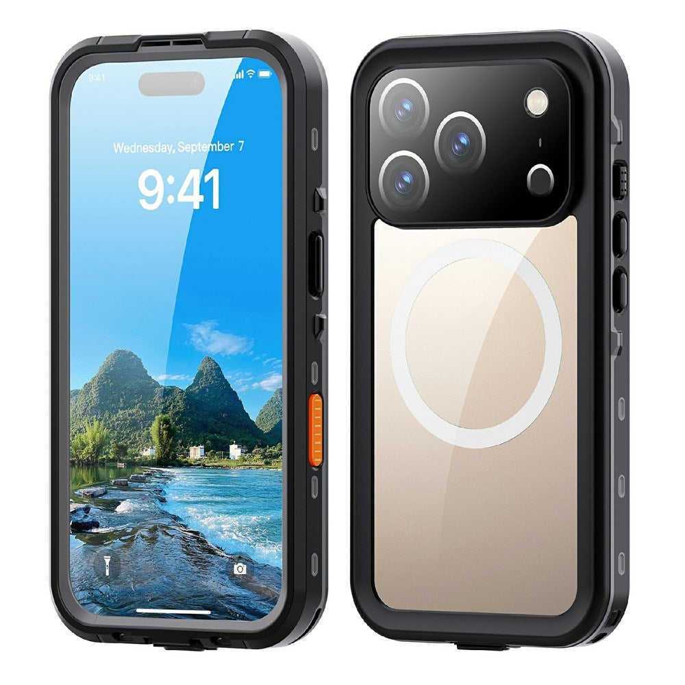 EIDERWOOD iPhone 17 Pro Waterproof Craftsman Case with Screen Protector & Strap - MagSafe Compatible - Black