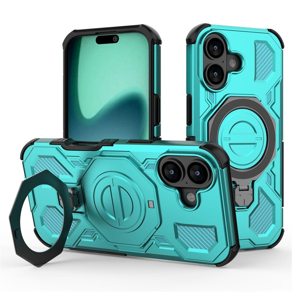 EIDERWOOD iPhone 17 Tough Case with Magnetic Kickstand - MagSafe Compatible - Turquoise