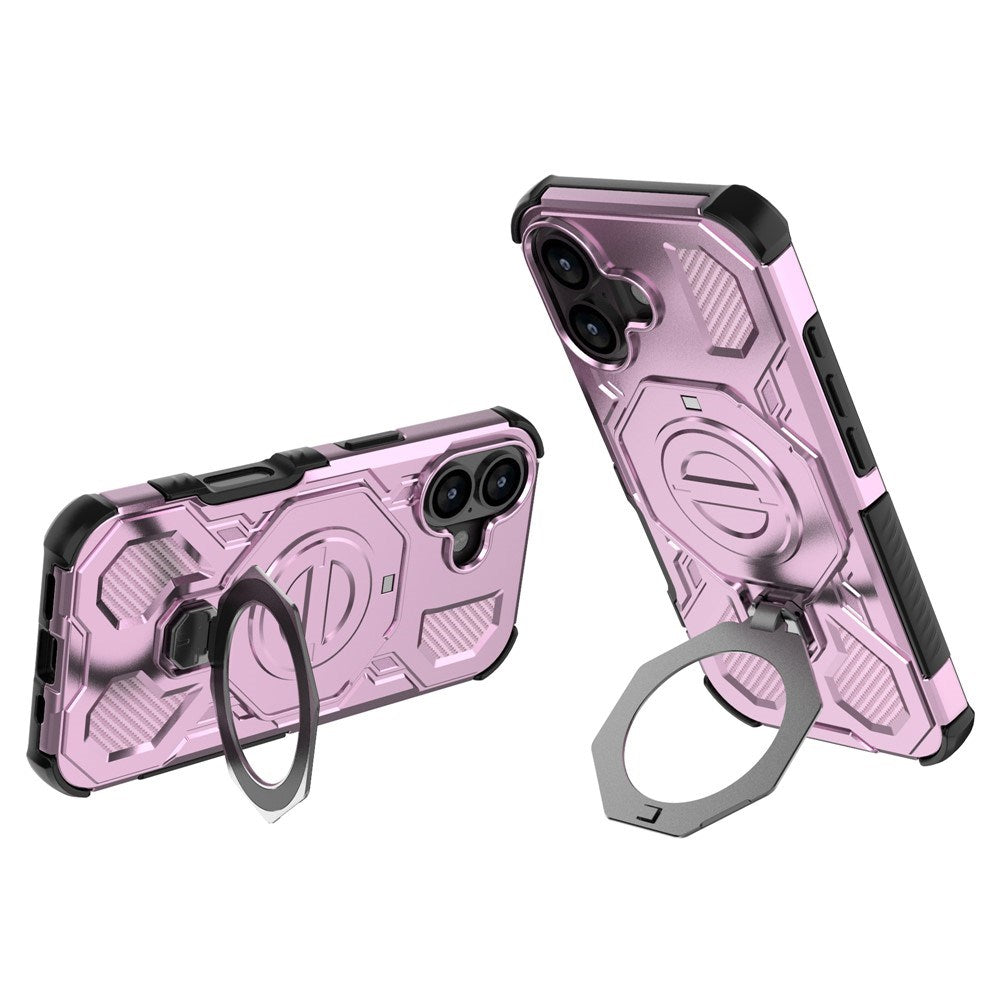 EIDERWOOD iPhone 17 Tough Case with Magnetic Kickstand - MagSafe Compatible - Pink