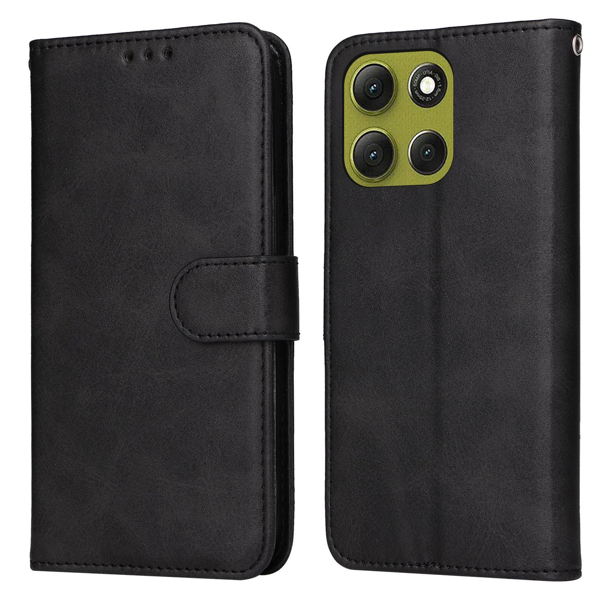 EIDERWOOD Motorola Moto G86 / G86 Power Faux Leather Flip Case with Strap - Black
