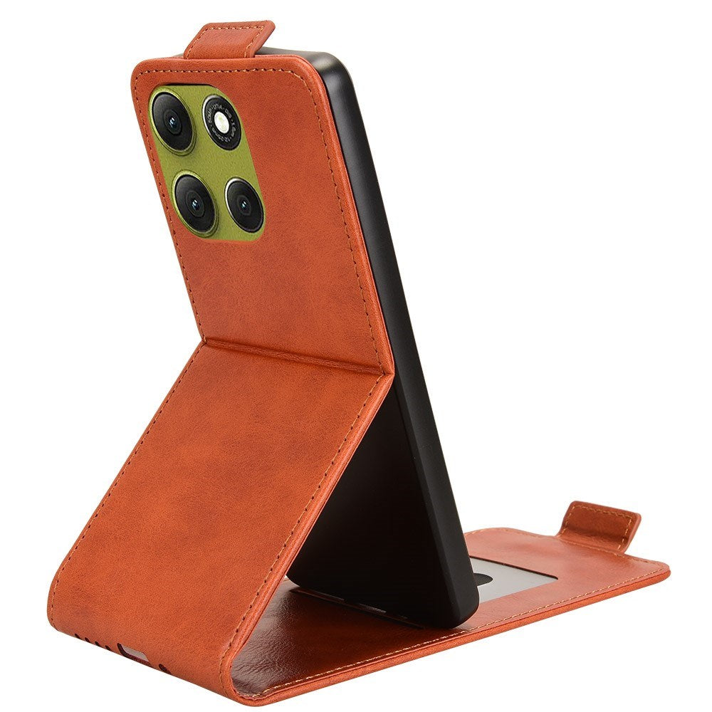 EIDERWOOD Motorola Moto G86 Power Vertical Faux Leather Flip Case with Card Holder & Stand Function - Orange