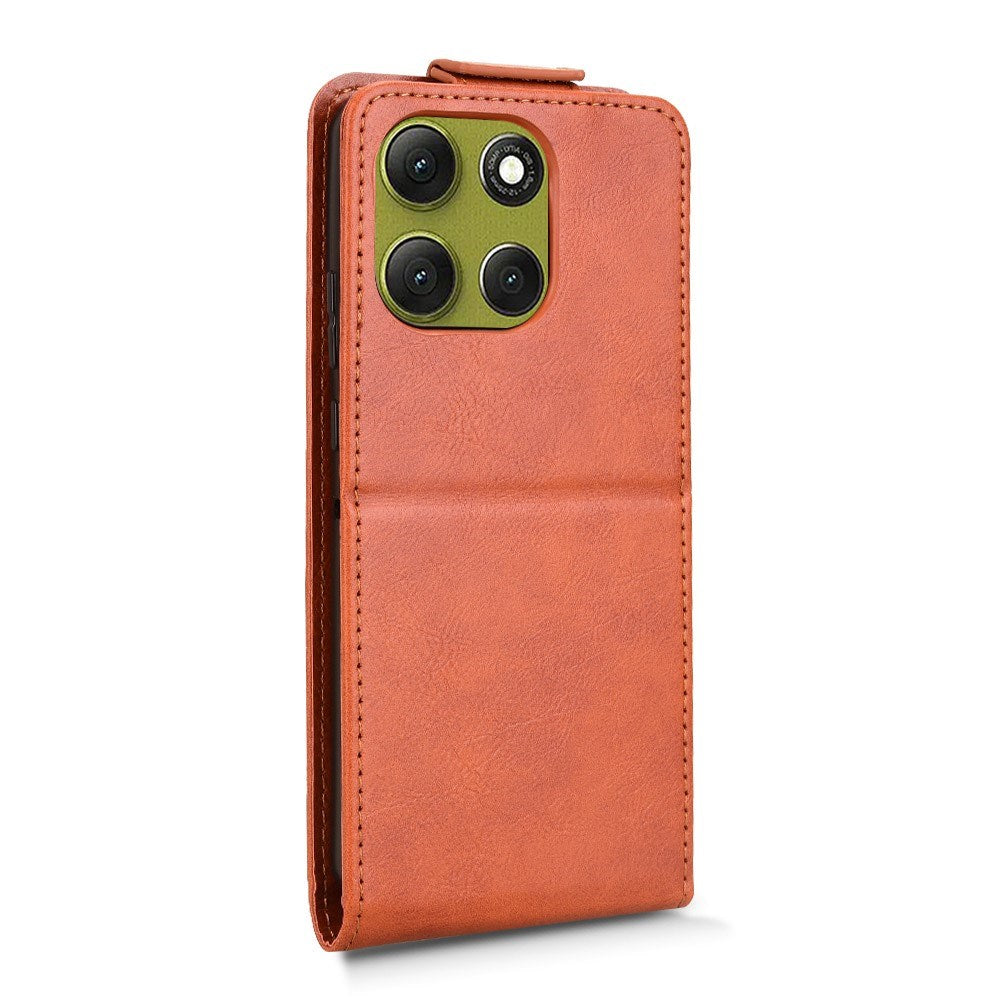 EIDERWOOD Motorola Moto G86 Power Vertical Faux Leather Flip Case with Card Holder & Stand Function - Orange