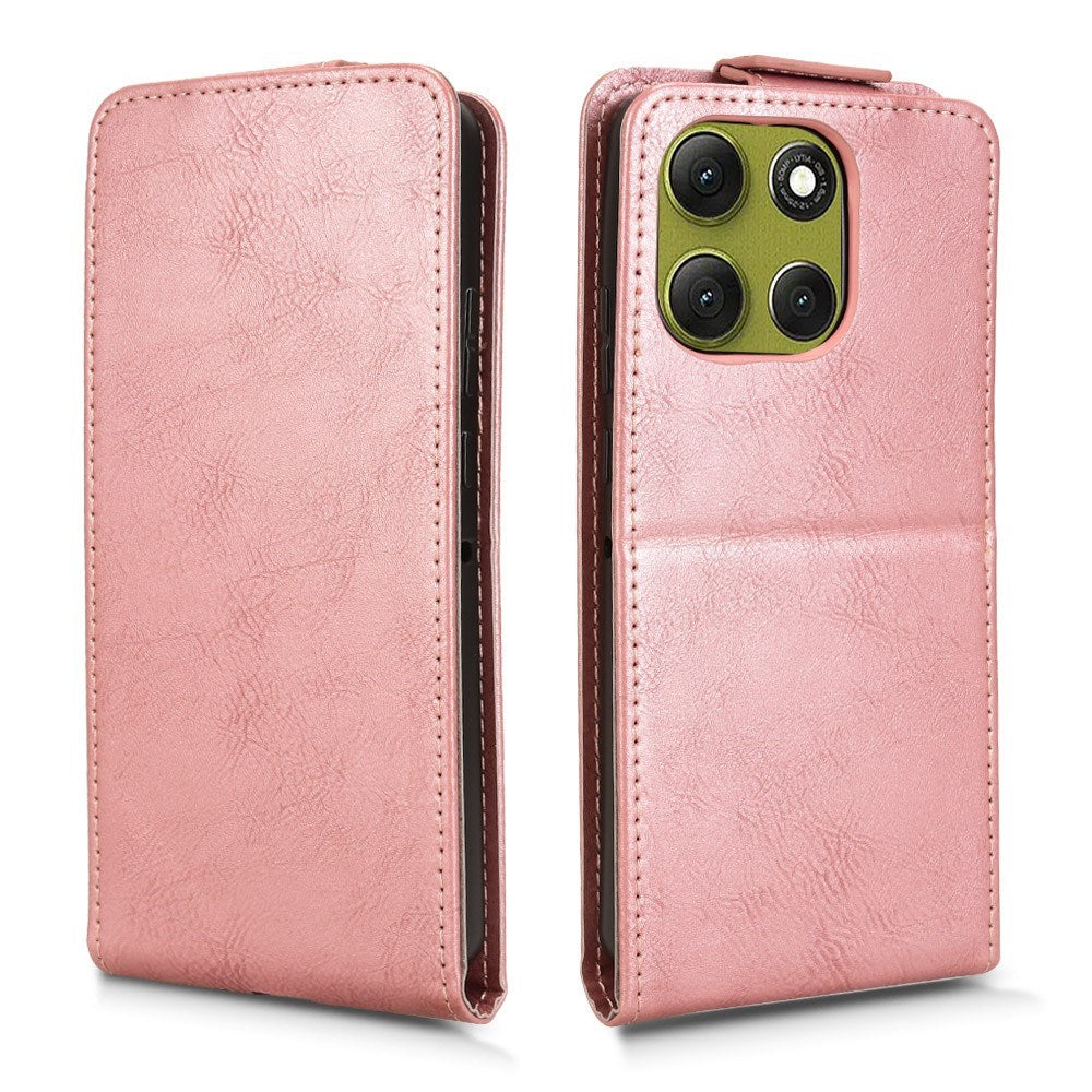 EIDERWOOD Motorola Moto G86 Power Vertical Faux Leather Flip Case with Card Holder & Stand Function - Rose Gold