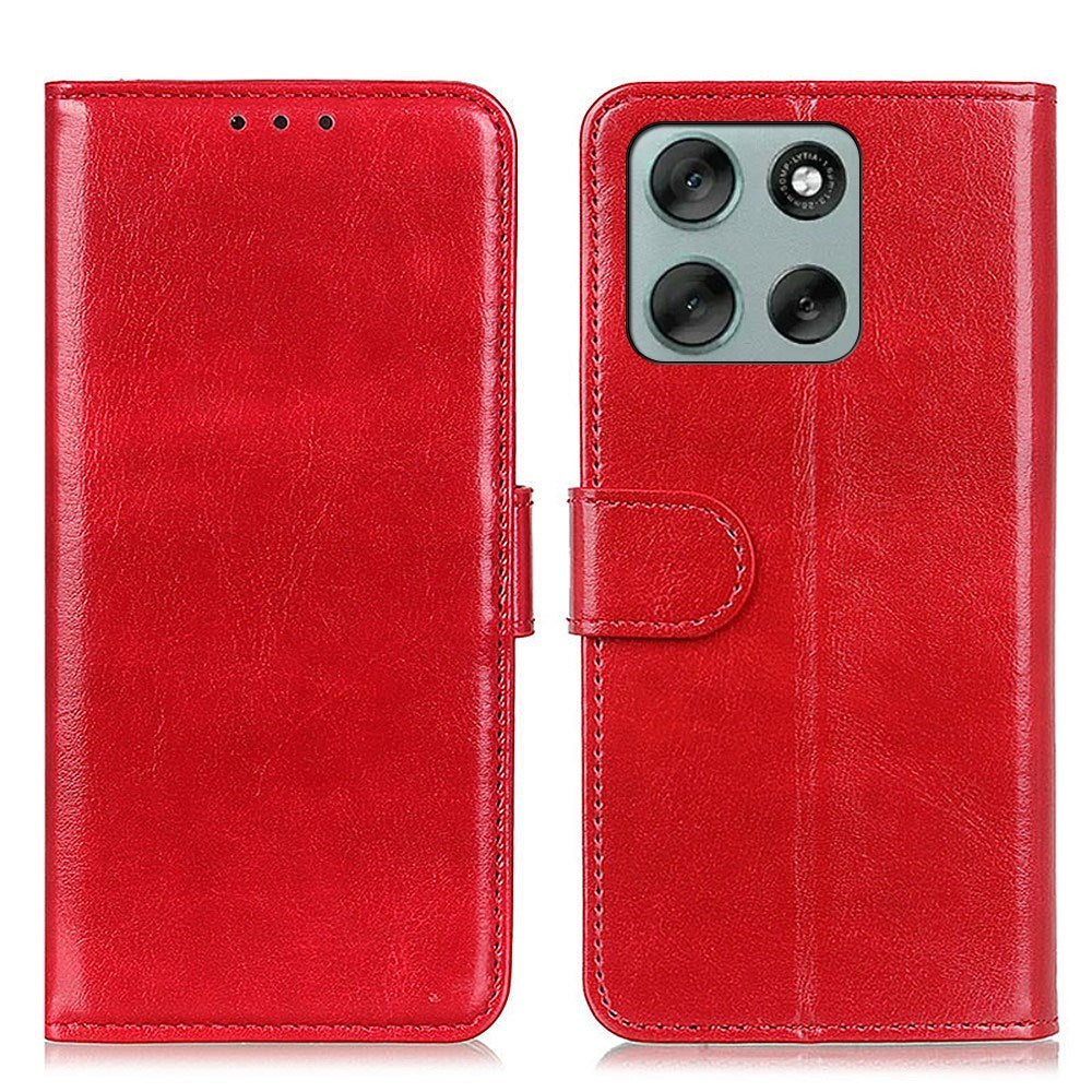 EIDERWOOD Motorola Moto G56 Faux Leather Flip Case with Cardholder & Stand Function - Red