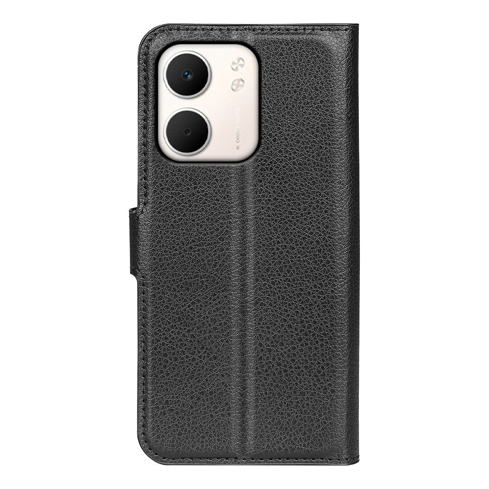 Oppo A5x (5G) / Oppo A5x (4G) EIDERWOOD Leather Flip Case with Card Holder & Stand Function - Black