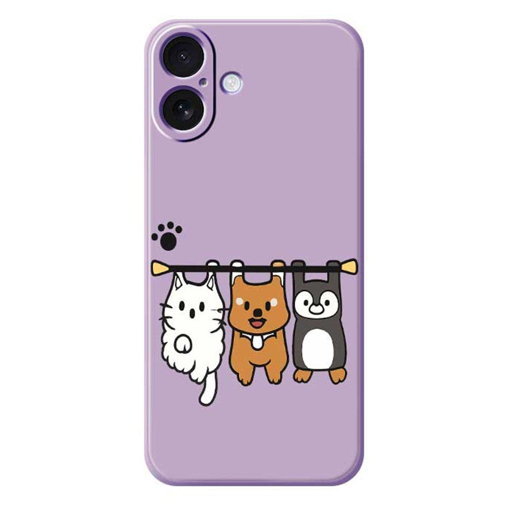 iPhone 17 Flexible Plastic Case with Animal Pattern - Purple