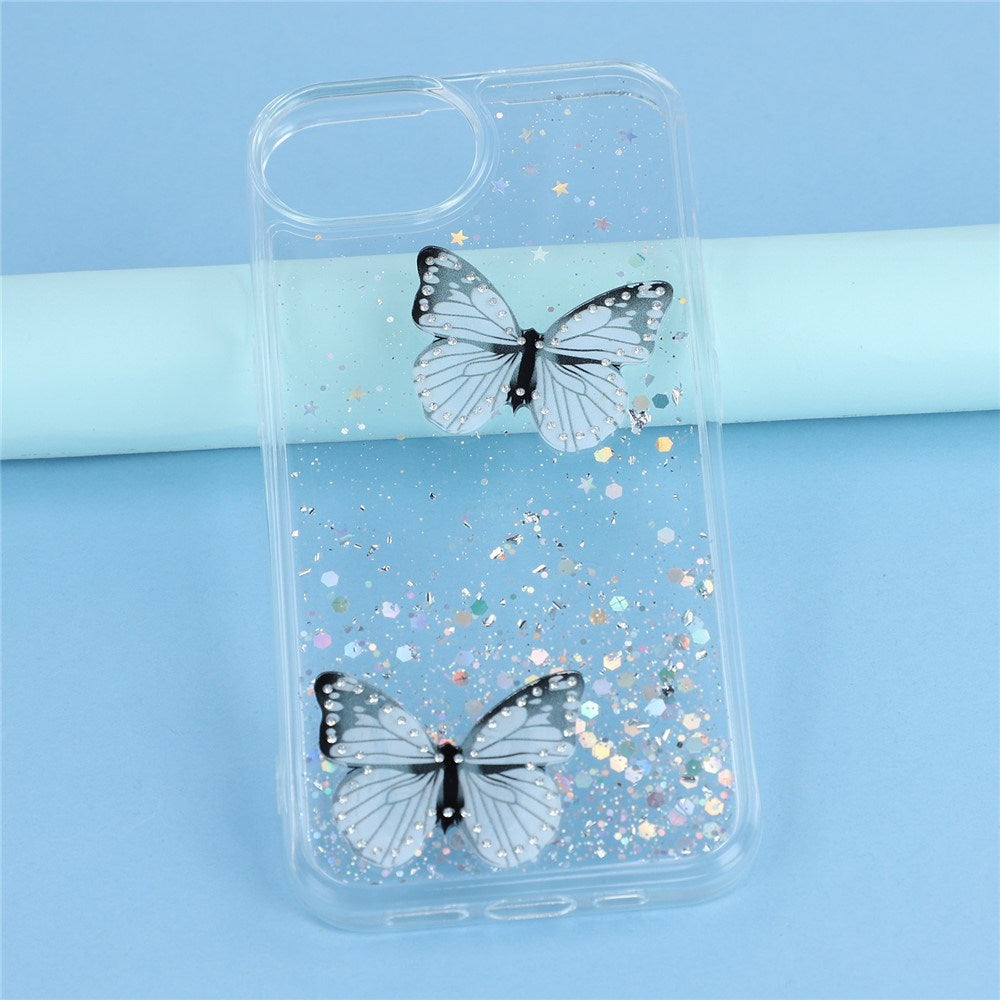 EIDERWOOD iPhone 16e Flexible Plastic Case with Butterflies - Transparent