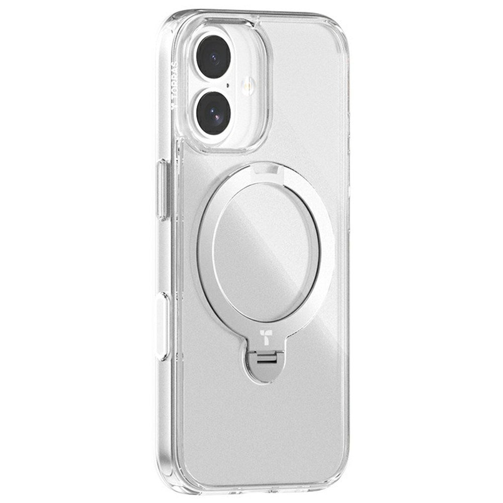 TORRAS iPhone 17 Ostand Spin Hybrid Case with Rotating Kickstand - MagSafe Compatible - Transparent