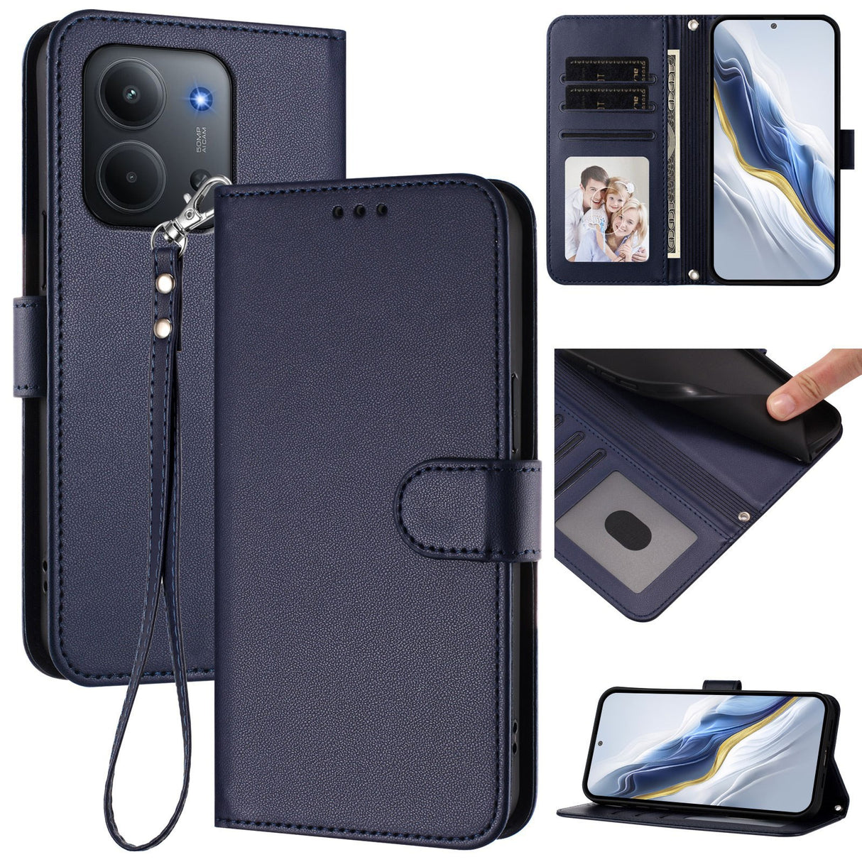 Xiaomi Redmi 15C (5G) / (4G) EIDERWOOD Flip Case with Card Holder & Stand Function - Blue