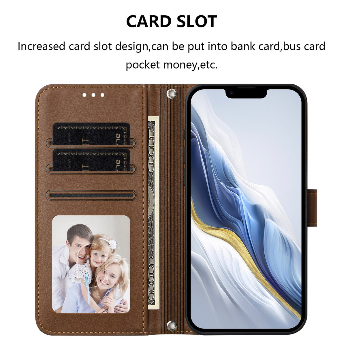 Xiaomi Redmi 15C (5G) / (4G) EIDERWOOD Flip Case with Card Holder & Stand Function - Brown
