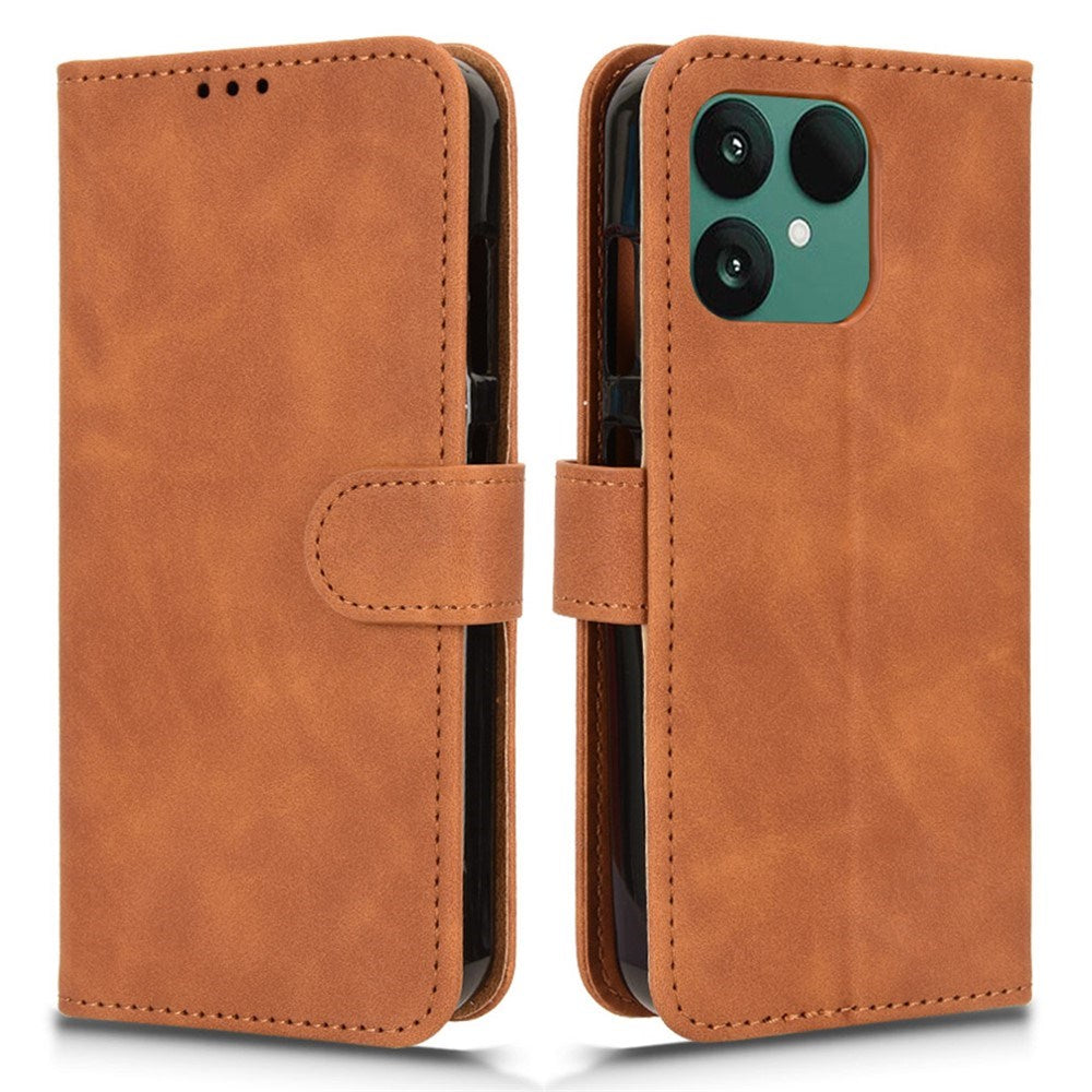 Fairphone 6 EIDERWOOD Faux Leather Flip Case with Card Holder & Stand Function – Brown