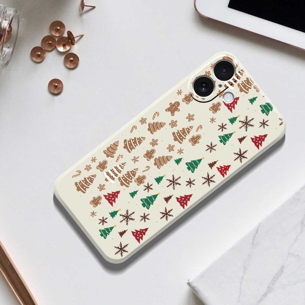 EIDERWOOD iPhone 17 Christmas Case - Flexible Plastic - Gingerbread Men and Christmas Trees / Black