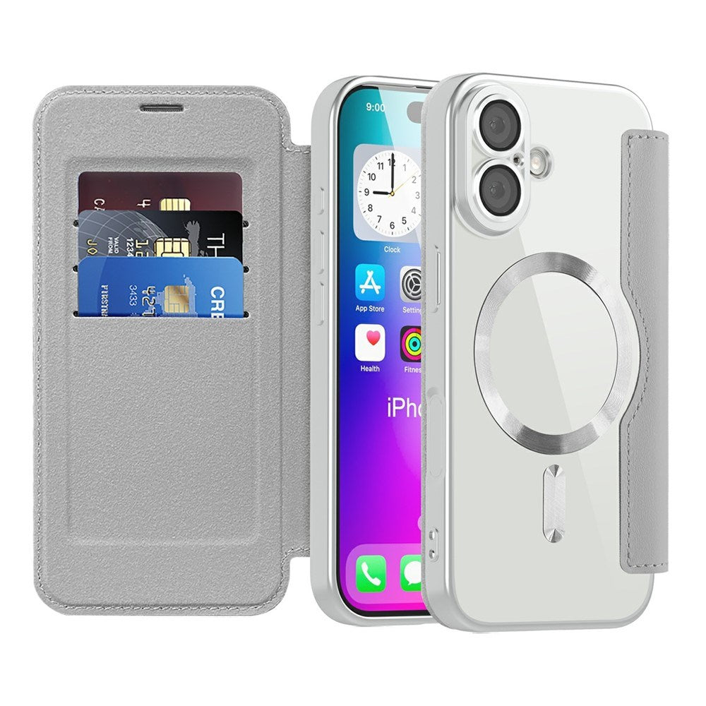 EIDERWOOD iPhone 17 Flip Case with Transparent Back - MagSafe Compatible - Grey