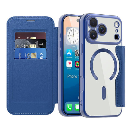 EIDERWOOD iPhone 17 Pro Flip Case with Transparent Back - MagSafe Compatible - Dark Blue
