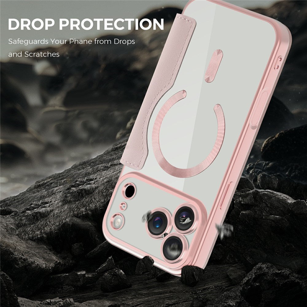 EIDERWOOD iPhone 17 Pro Max Flip Case with Transparent Back - MagSafe Compatible - Pink