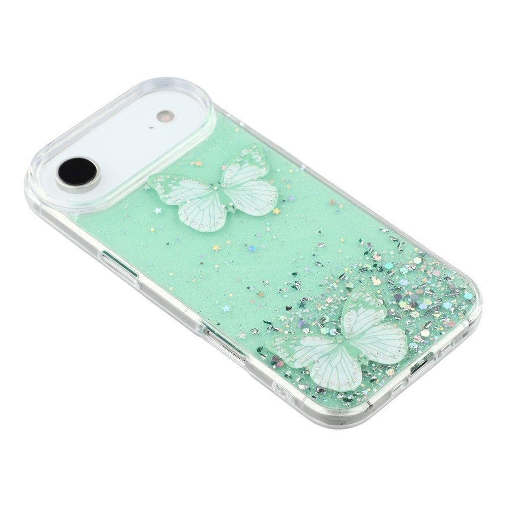 EIDERWOOD iPhone Air Flexible Plastic Case with Butterflies - Transparent / Green