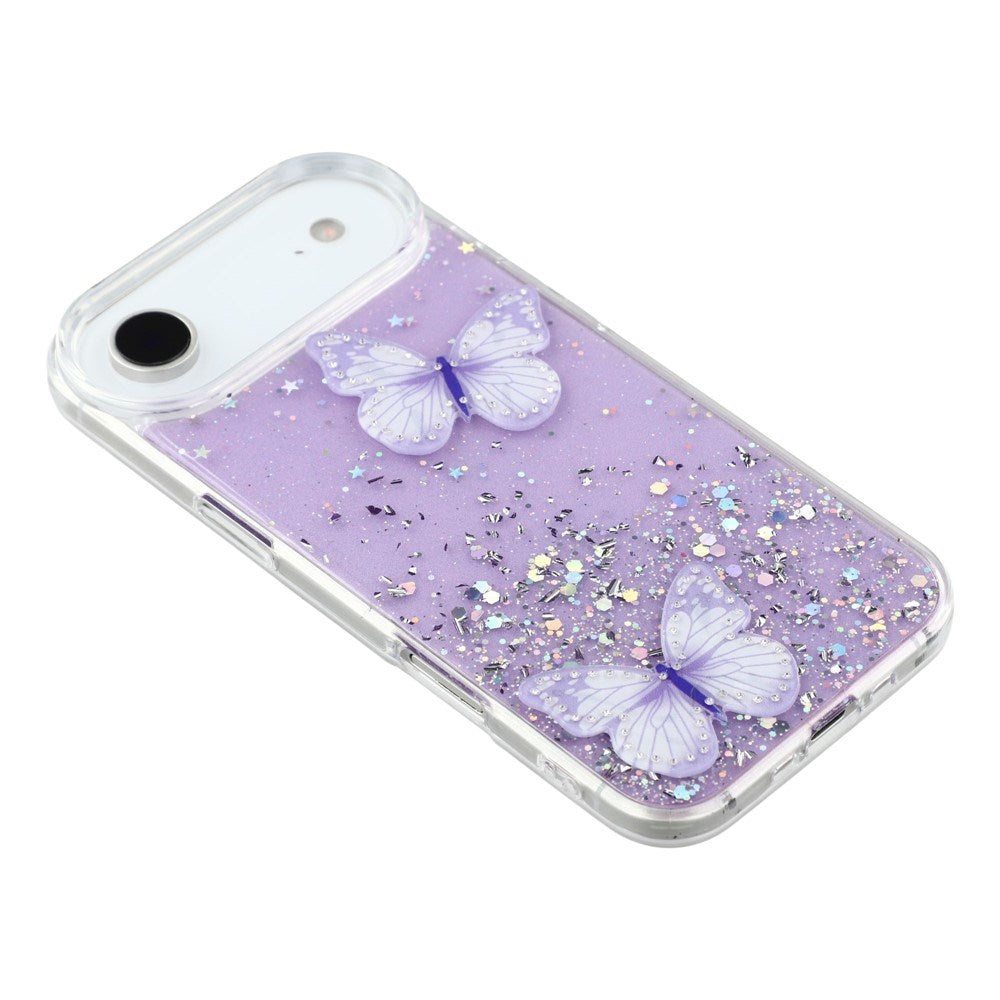 EIDERWOOD iPhone Air Flexible Plastic Case with Butterflies - Transparent / Purple