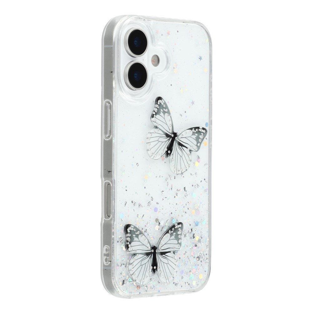 EIDERWOOD iPhone 17 Flexible Plastic Case with Butterflies - Transparent