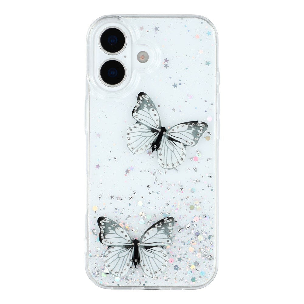 EIDERWOOD iPhone 17 Flexible Plastic Case with Butterflies - Transparent