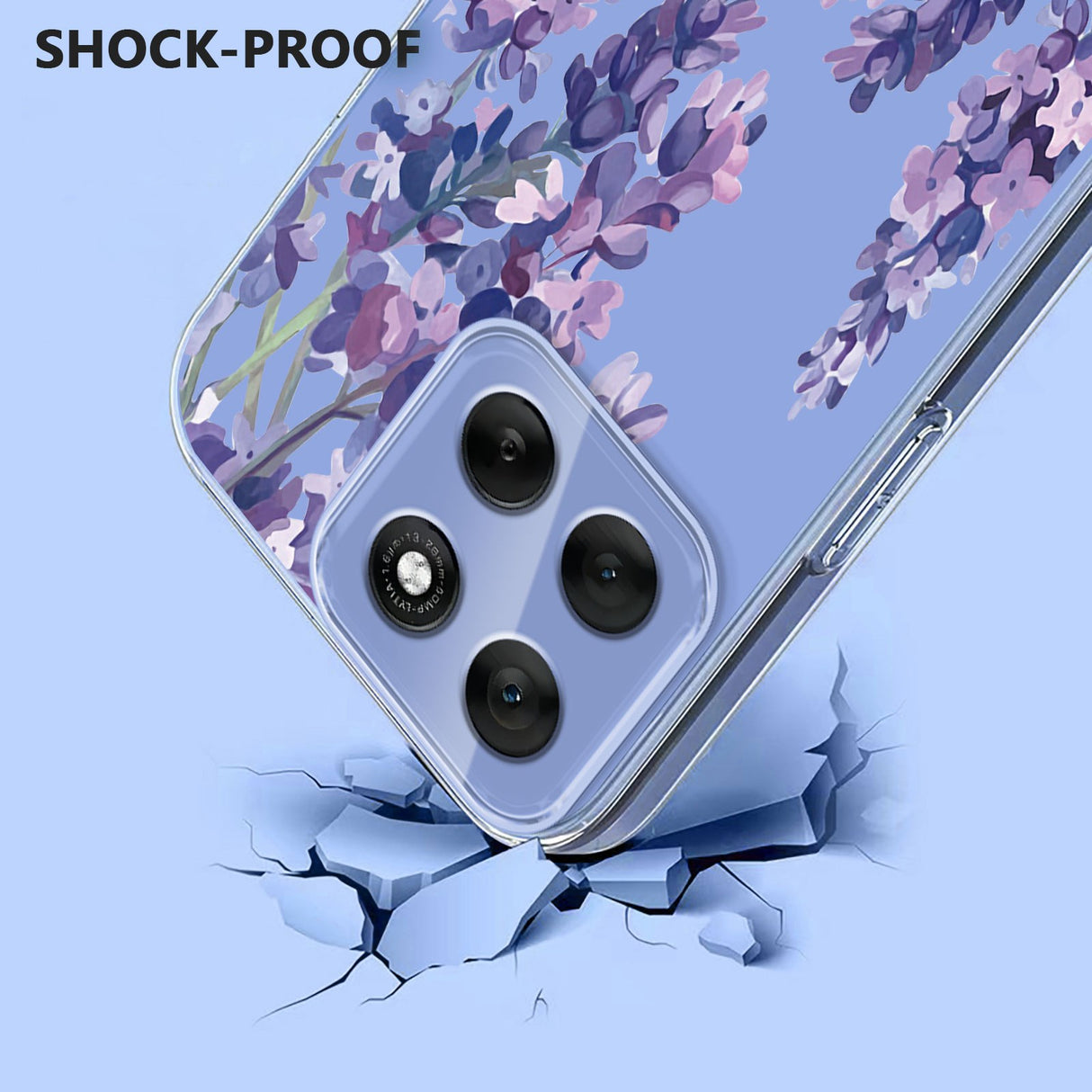 EIDERWOOD Motorola Moto G56 Flexible Plastic Case with Floral Motif - Transparent / Wisteria