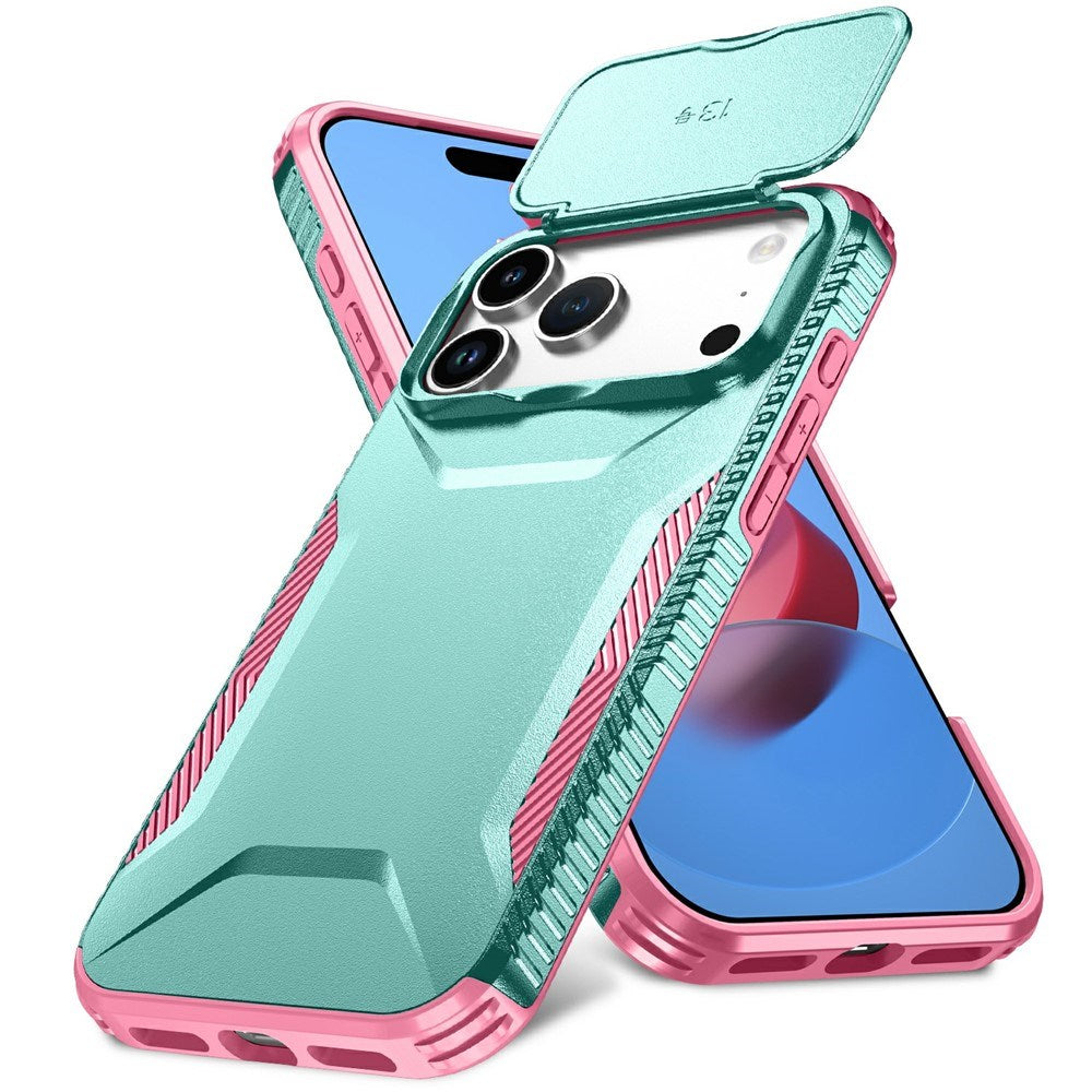 iPhone 18 Pro Max / 17 Pro Max EIDERWOOD Hybrid Plastic Case w. Cam Slider - Turquoise / Pink