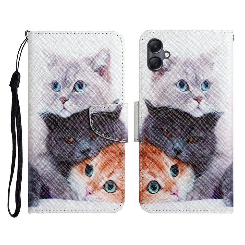 EIDERWOOD Samsung Galaxy A07 Faux Leather Case with Wallet & Strap - Cats