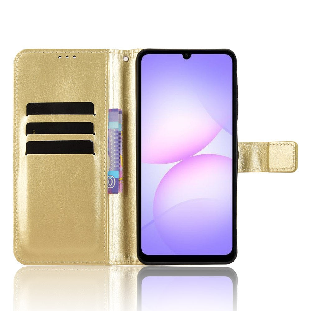 EIDERWOOD Samsung Galaxy A07 Faux Leather Flip Case with Strap - Gold