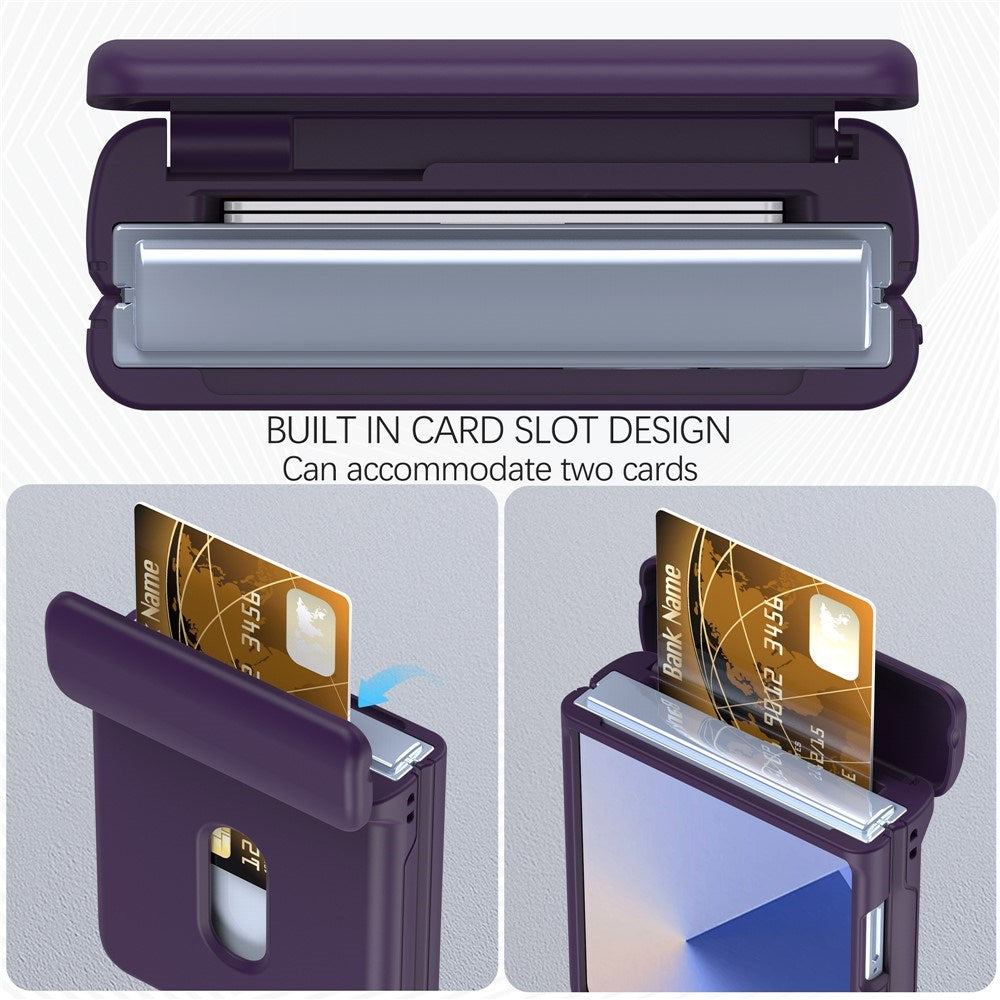 EIDERWOOD Samsung Galaxy Z Flip7 Hard Plastic Case with Card Holder - Dark Purple
