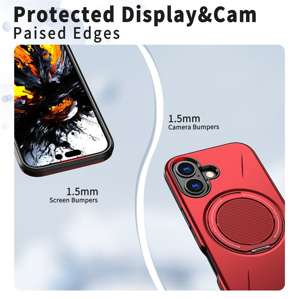 EIDERWOOD iPhone 17 Case with Rotating Kickstand - MagSafe Compatible - Red