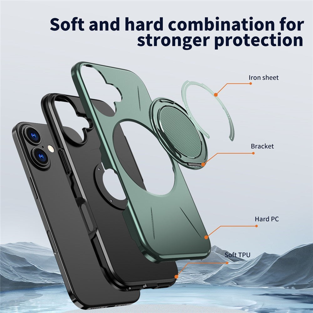 EIDERWOOD iPhone 17 Case with Rotating Kickstand - MagSafe Compatible - Green