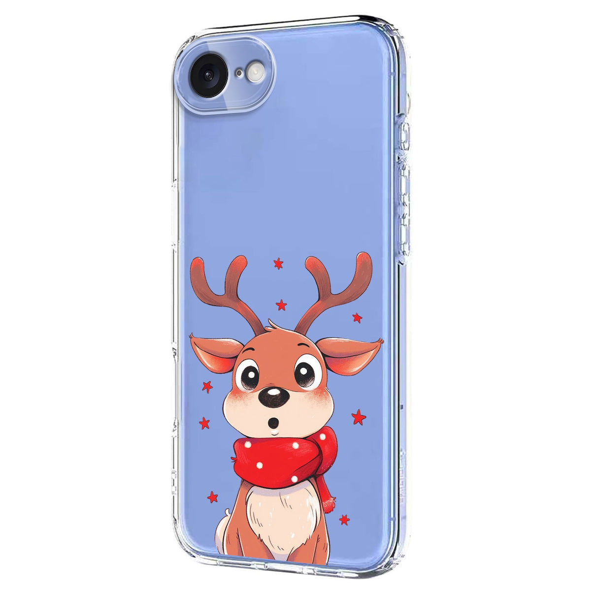 EIDERWOOD iPhone 16e Flexible Plastic Christmas Case with Motif - Transparent / Reindeer