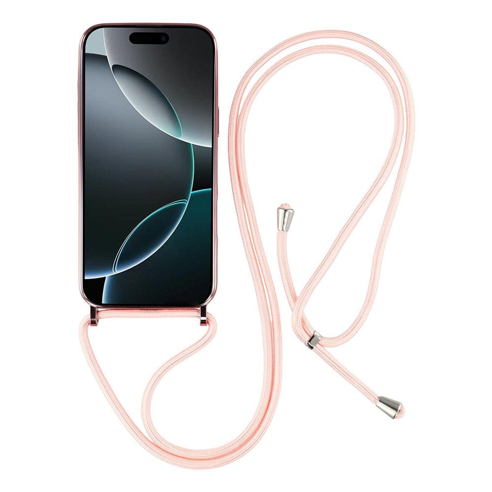 EIDERWOOD iPhone 17 Pro Max Flexible Plastic Case with Adjustable Strap - MagSafe Compatible - Transparent / Pink