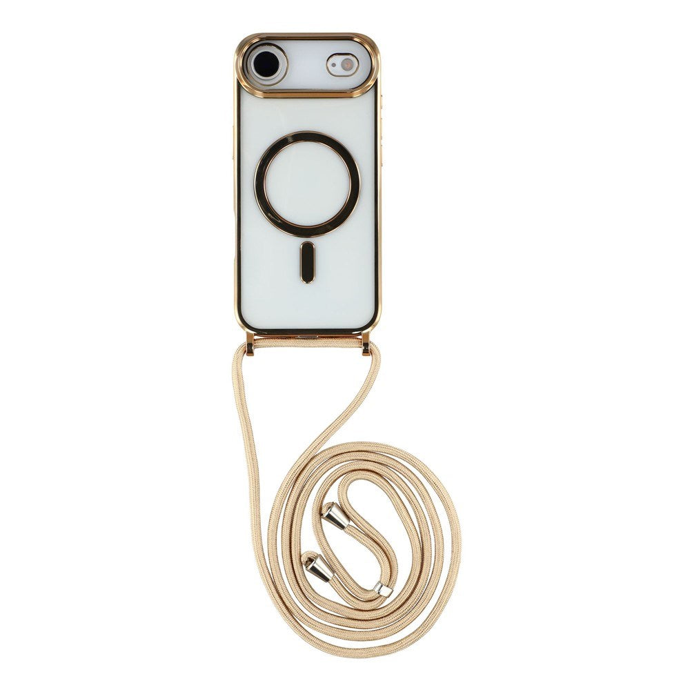 EIDERWOOD iPhone Air Flexible Plastic Case with Adjustable Strap - MagSafe Compatible - Transparent / Gold