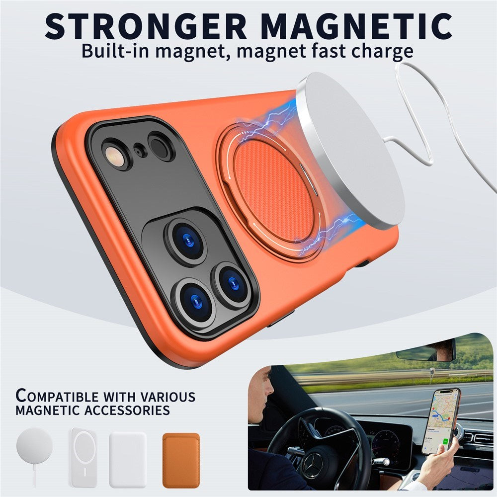 EIDERWOOD iPhone 17 Pro Max Case with Rotating Kickstand - MagSafe Compatible - Orange
