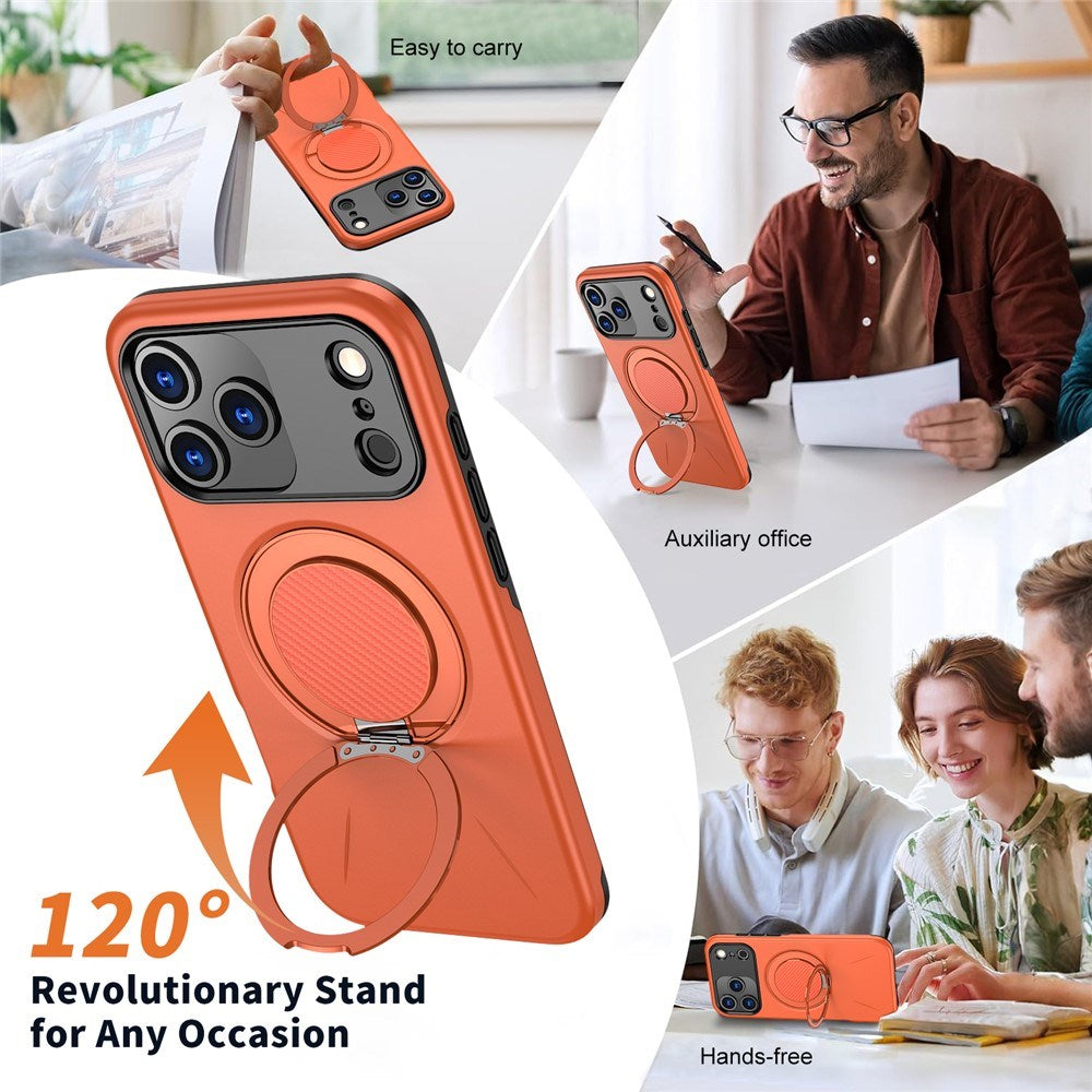 EIDERWOOD iPhone 17 Pro Max Case with Rotating Kickstand - MagSafe Compatible - Orange
