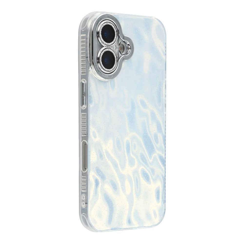 EIDERWOOD iPhone 17 Hybrid Plastic Case with Built-in Camera Lens Protection - Wrinkled Pattern / Silver