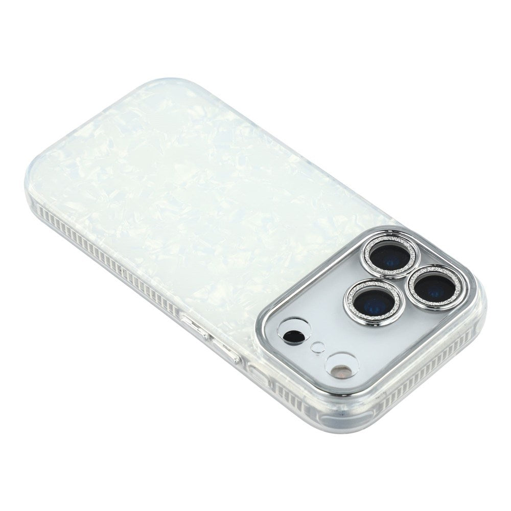 EIDERWOOD iPhone 17 Pro Hybrid Plastic Case with Built-in Camera Lens Protection - Pearlescent Pattern / White